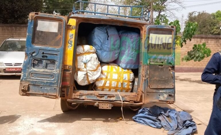  Chanvre indien : la police de Forécariah vient de mettre main sur 583 kg emballés dans 16 sacs