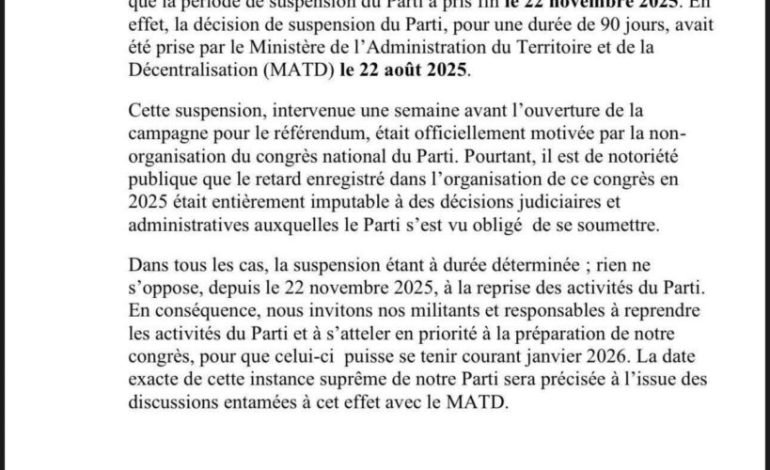  Sortie de crise : l’UFDG réactive sa machine politique