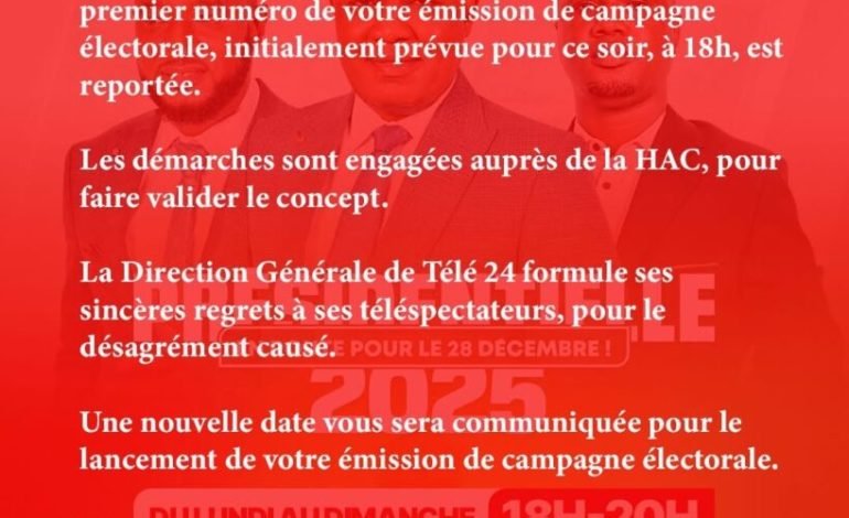  À peine lancée, TÉLÉ24 déjà dans le viseur de la HAC : la première émission reportée