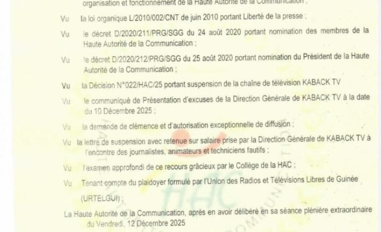  Kaback TV rouvre après suspension : une décision qui soulève des soupçons de “deux poids, deux mesures”