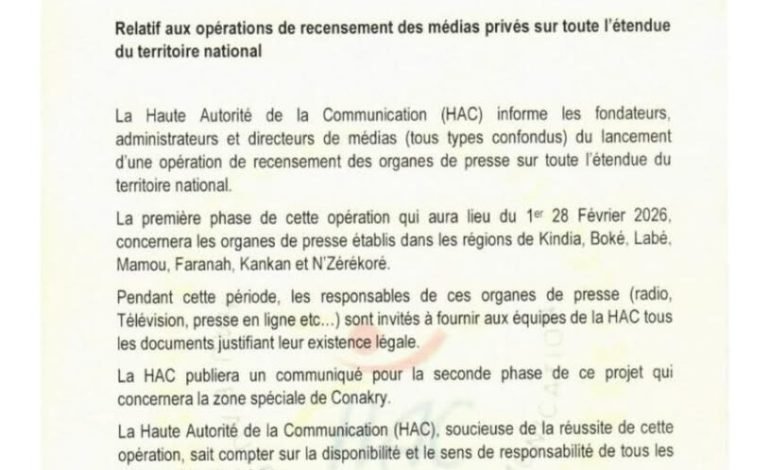  La HAC lance le recensement national des médias privés en Guinée